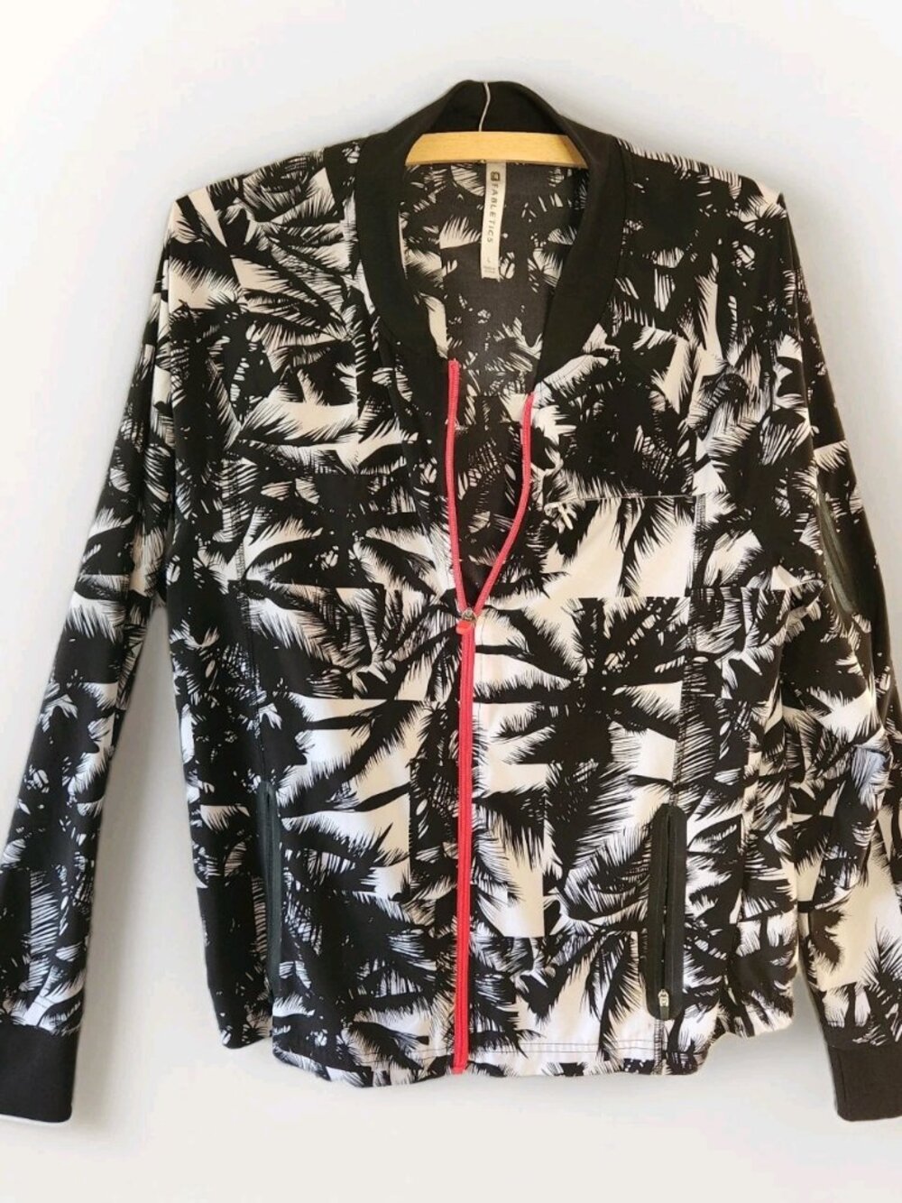 Fabletics Jacket Women's Large Multicolor Diana Bomber Malibu Palm Tree Full Zip